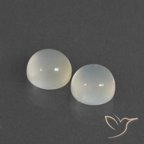 Gemas de Piedra de Luna Blanco cálido natural de 4.80 ct, Redondo, Translúcido