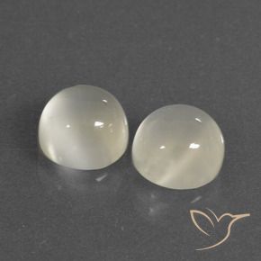 Gemas de Piedra de Luna Blanco cálido natural de 7.04 ct, Redondo, Translúcido