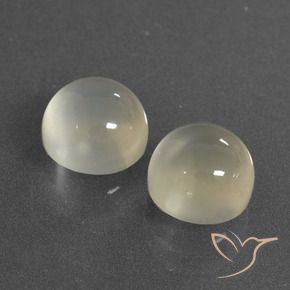 Gemas de Piedra de Luna Blanco cálido natural de 7.28 ct, Redondo, Translúcido