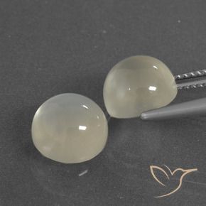 Gemas de Piedra de Luna Blanco cálido natural de 7.28 ct, Redondo, Translúcido