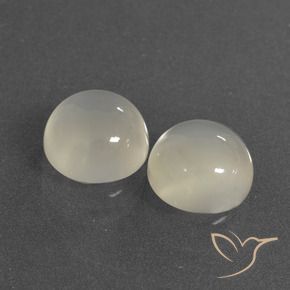 Gemas de Piedra de Luna Blanco cálido natural de 6.33 ct, Redondo, Translúcido