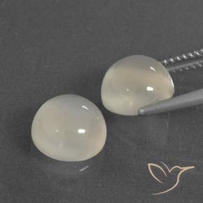 Gemas de Piedra de Luna Blanco cálido natural de 6.33 ct, Redondo, Translúcido