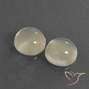 Gemas de Piedra de Luna Blanco cálido natural de 6.21 ct, Redondo, Translúcido