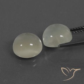 Gemas de Piedra de Luna Blanco cálido natural de 6.79 ct, Redondo, Translúcido