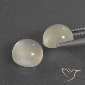 Gemas de Piedra de Luna Blanco cálido natural de 6.56 ct, Redondo, Translúcido