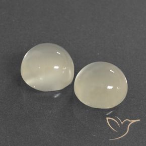 Gemas de Piedra de Luna Blanco cálido natural de 6.27 ct, Redondo, Translúcido