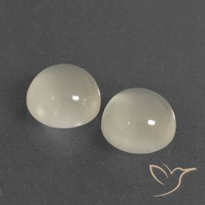 Gemas de Piedra de Luna Blanco cálido natural de 6.42 ct, Redondo, Translúcido
