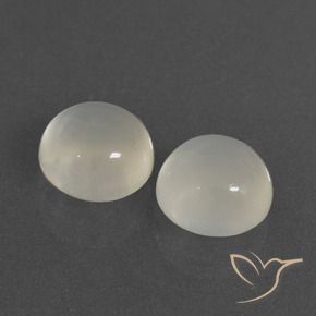 Gemas de Piedra de Luna Blanco cálido natural de 6.11 ct, Redondo, Translúcido