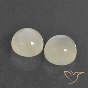 Gemas de Piedra de Luna Blanco cálido natural de 7.26 ct, Redondo, Translúcido