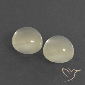 Gemas de Piedra de Luna Blanco cálido natural de 6.43 ct, Redondo, Translúcido