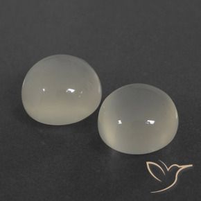 Gemas de Piedra de Luna Blanco cálido natural de 6.41 ct, Redondo, Translúcido
