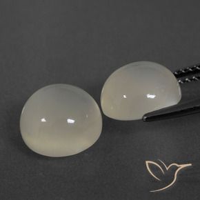 Gemas de Piedra de Luna Blanco cálido natural de 6.41 ct, Redondo, Translúcido