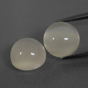 Gemas de Piedra de Luna Blanco cálido natural de 6.72 ct, Corte Redondo, Translúcido