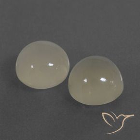 Gemas de Piedra de Luna Blanco cálido natural de 6.28 ct, Redondo, Translúcido