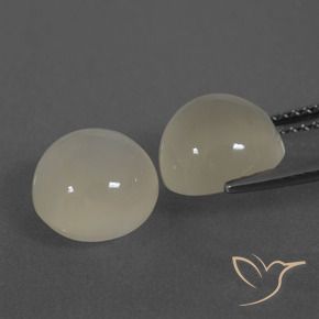 Gemas de Piedra de Luna Blanco cálido natural de 6.28 ct, Redondo, Translúcido