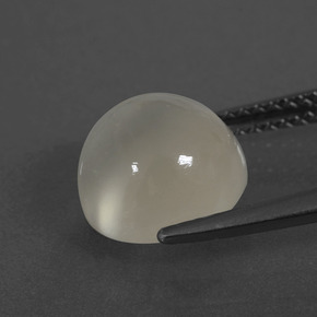 Piedra de luna blanco natural de 3,51 ct, corte redondo, translúcido