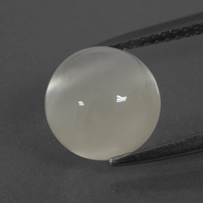 Piedra de luna blanco natural de 3,46 ct, corte redondo, translúcido