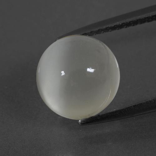 Piedra de luna blanco natural de 3,51 ct, corte redondo, translúcido