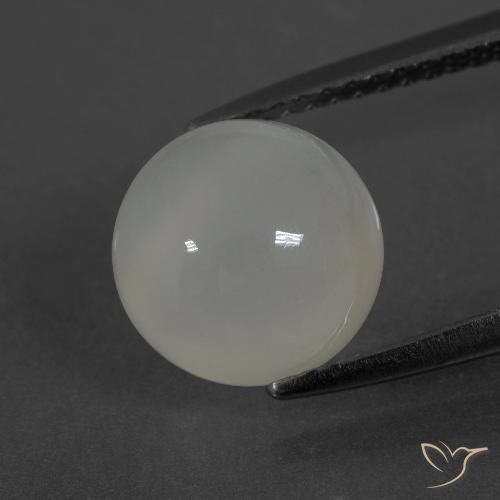 3.19ct Natural Blanco cálido Piedra de Luna, Redondo, Translúcido