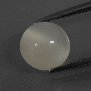Piedra de luna blanco natural de 3,58 ct, corte redondo, translúcido