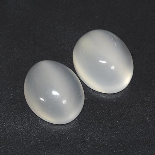 Gemas de piedra de luna blanco natural de 8,20 ct, corte óvalo, translúcido