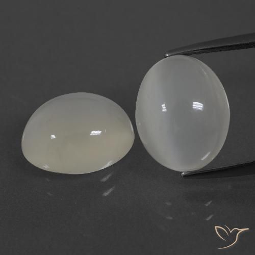 7.19ctw Natural Blanco cálido Piedra de Luna, Ovalada, Translúcido