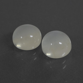 Gemas de piedra de luna blanco natural de 5,22 ct, corte redondo, translúcido