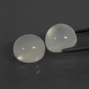 Gemas de piedra de luna blanco natural de 5,22 ct, corte redondo, translúcido