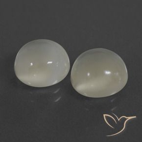 Gemas de Piedra de Luna Blanco cálido natural de 6.32 ct, Redondo, Translúcido