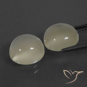 Gemas de Piedra de Luna Blanco cálido natural de 6.35 ct, Redondo, Translúcido
