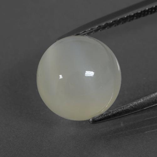 Piedra de luna blanco natural de 3,55 ct, corte redondo, translúcido