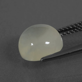 Piedra de luna blanco natural de 3,55 ct, corte redondo, translúcido