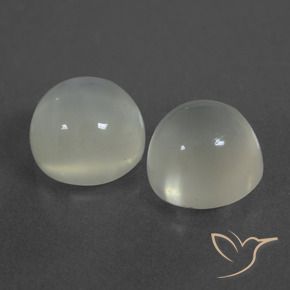 Gemas de Piedra de Luna Blanco cálido natural de 7.60 ct, Redondo, Translúcido