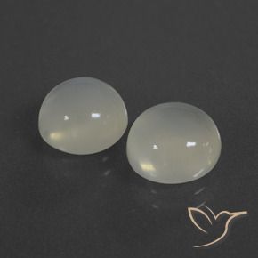 Gemas de Piedra de Luna Blanco cálido natural de 6.12 ct, Redondo, Translúcido