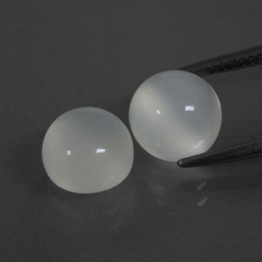 Gemas de piedra de luna blanco natural de 5,18 ct, corte redondo, translúcido