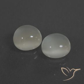 Gemas de Piedra de Luna Blanco cálido natural de 4.34 ct, Redondo, Translúcido
