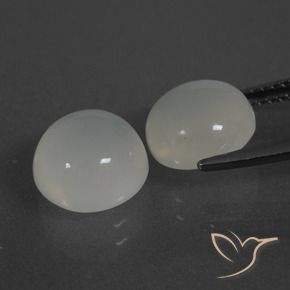 Gemas de Piedra de Luna Blanco cálido natural de 6.17 ct, Redondo, Translúcido