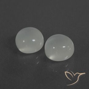 Gemas de Piedra de Luna Blanco cálido natural de 4.24 ct, Redondo, Translúcido