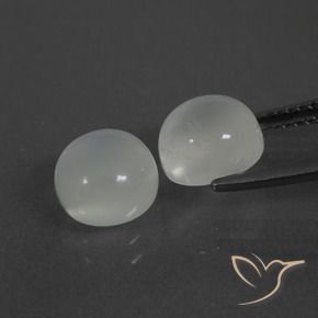 Gemas de Piedra de Luna Blanco cálido natural de 4.24 ct, Redondo, Translúcido