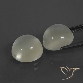 Gemas de Piedra de Luna Blanco cálido natural de 6.90 ct, Redondo, Translúcido