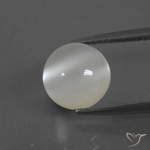 2.94ct Natural Blanco cálido Piedra de Luna, Redondo, Translúcido