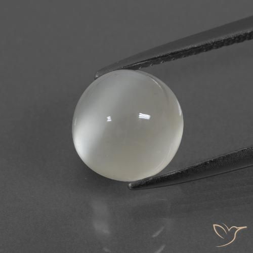 2.98ct Natural Blanco cálido Piedra de Luna, Redondo, Translúcido