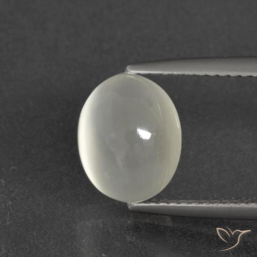 Piedra de luna blanco cálido natural de 4,17 ct, corte óvalo, translúcido