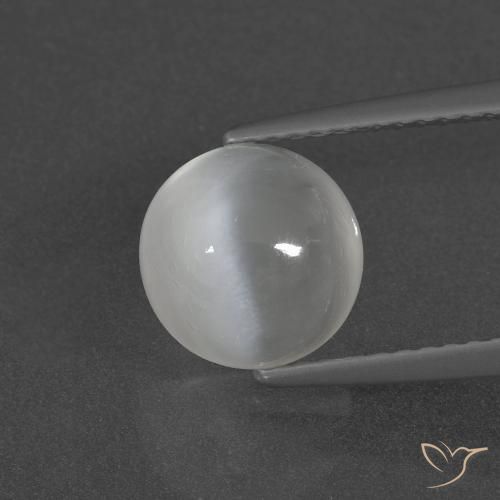 Piedra de luna blanco natural de 2,30 ct, corte redondo, translúcido