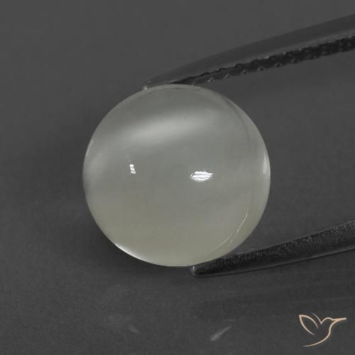3.18ct Natural Blanco cálido Piedra de Luna, Redondo, Translúcido