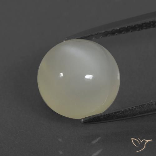 2.86ct Natural Blanco cálido Piedra de Luna, Redondo, Translúcido