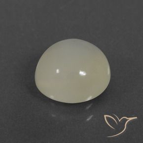 Piedra de Luna Blanco cálido natural de 2.86 ct, Redondo, Translúcido