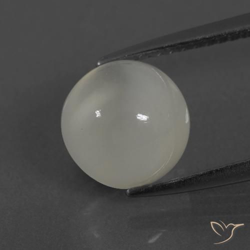 3.36ct Natural Blanco cálido Piedra de Luna, Redondo, Translúcido