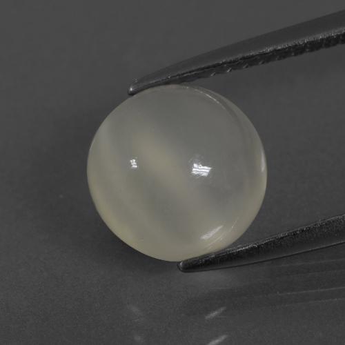 Piedra de luna blanco natural de 2,64 ct, corte redondo, translúcido