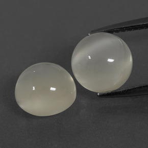 Gemas de piedra de luna blanco natural de 4,56 ct, corte redondo, translúcido